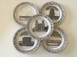 画像1: 19世紀初期 MONTEREAU モントロー  パリの建造物 グリザイユ プレート 5枚セット〖202406-59〗 (1)