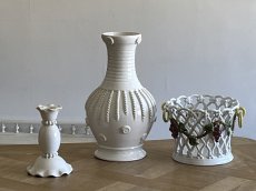 画像20: マリコルヌ窯 エミールテシエ 白釉 色付きパニエ コルベイユ 高さ14.3cm [202506−87] (20)