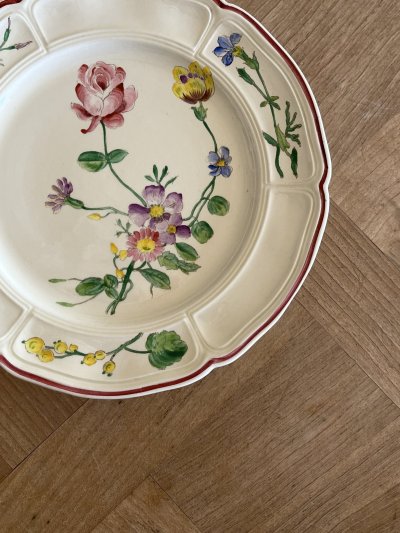 画像1: HBCM VP ヴーヴペランシリーズ 花リム 花柄 低いコンポティエ 22.3cm ＃2 [202506−85]