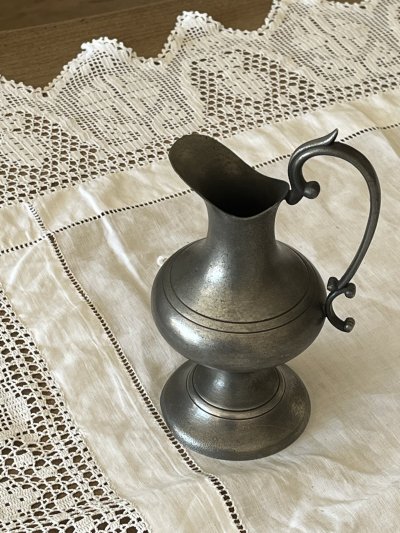 画像1: フランスヴィンテージ ピューター クレミエ 小さなピシェ H17.2cm [202507-12]    