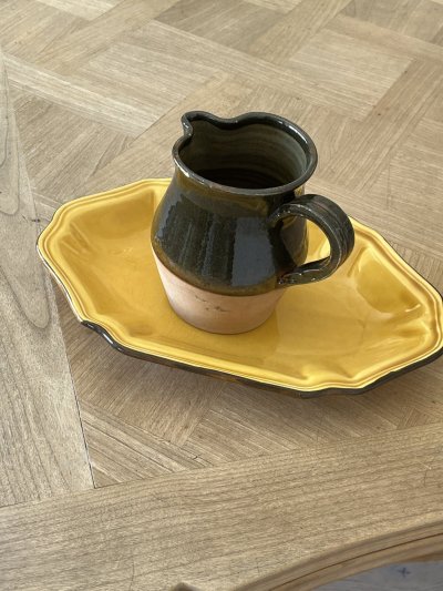 画像1: 南仏陶器 テラコッタ 濃い茶釉 ピシェ [202507-50]
