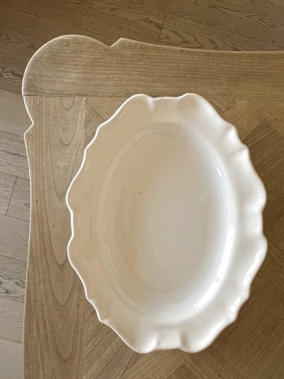 画像3: 18世紀 ムスティエ 白釉 オーバルプレート 37cm [202507-69]