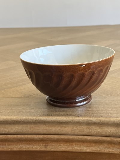 画像3: カフェオレボウル サルグミンヌ セラミック製 焦げ茶と白のボウル 口径13.4cm ＃1 [202508-58]