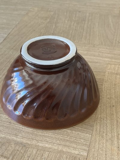 画像2: カフェオレボウル サルグミンヌ セラミック製 焦げ茶と白のボウル 口径13.4cm ＃1 [202508-58]