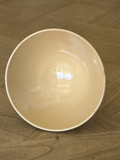 画像1: カフェオレボウル  ベージュに茶色のドット 口径14.3cm [202508-60]