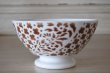 画像3: カフェオレボウル 茶色 お花柄 口径13.5cm〖202304-77〗 (3)