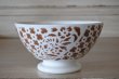 画像4: カフェオレボウル 茶色 お花柄 口径13.5cm〖202304-77〗 (4)