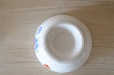画像12: カフェオレボウル 赤いポピーと青いヤグルマギク サラン窯 口径12.9cm #1〖202304-78〗 (12)