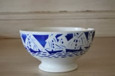 画像4: カフェオレボウル バドンヴィレー窯 ブルー ヨット 口径12.9cm〖202304-80〗 (4)