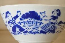 画像11: カフェオレボウル リュネビル窯 ブルー フランスの村 口径13.1cm〖202304-82〗 (11)