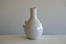 画像1: ☆ギャルリーイデコ☆ ファイアンス 白釉 大きな壺 高さ33.5cm〖202312-01〗 (1)