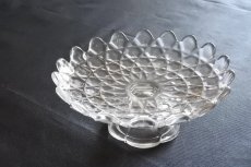 画像15: 花リム 六角カット プレスガラス コンポティエ 直径20.7cm〖202209-046〗 (15)