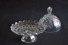 画像18: 花リム 六角カット プレスガラス コンポティエ 直径20.7cm〖202209-046〗 (18)