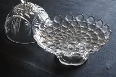 画像17: 花リム 六角カット プレスガラス コンポティエ 直径20.7cm〖202209-046〗 (17)