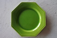 画像1: フランスヴィンテージ オクトゴナル きみどり釉 メイン皿 24cm〖202302-32〗 (1)