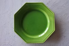 画像6: フランスヴィンテージ オクトゴナル きみどり釉 メイン皿 24cm〖202302-32〗 (6)
