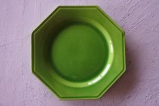 画像13: フランスヴィンテージ オクトゴナル きみどり釉 メイン皿 24cm〖202302-32〗 (13)