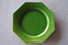 画像18: フランスヴィンテージ オクトゴナル きみどり釉 メイン皿 24cm〖202302-32〗 (18)