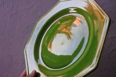画像26: フランスヴィンテージ オクトゴナル きみどり釉 メイン皿 24cm〖202302-32〗 (26)