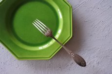 画像38: フランスヴィンテージ オクトゴナル きみどり釉 メイン皿 24cm〖202302-32〗 (38)