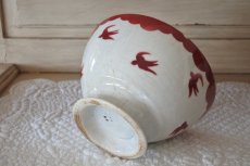 画像20: カフェオレボウル  バドンヴィレー 赤いツバメ柄 燕 つばめ  口径16.5cm〖202110-18〗 (20)