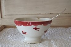 画像22: カフェオレボウル  バドンヴィレー 赤いツバメ柄 燕 つばめ  口径16.5cm〖202110-18〗 (22)
