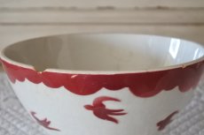 画像13: カフェオレボウル  バドンヴィレー 赤いツバメ柄 燕 つばめ  口径16.5cm〖202110-18〗 (13)