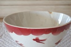 画像14: カフェオレボウル  バドンヴィレー 赤いツバメ柄 燕 つばめ  口径16.5cm〖202110-18〗 (14)