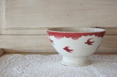 画像23: カフェオレボウル  バドンヴィレー 赤いツバメ柄 燕 つばめ  口径16.5cm〖202110-18〗 (23)