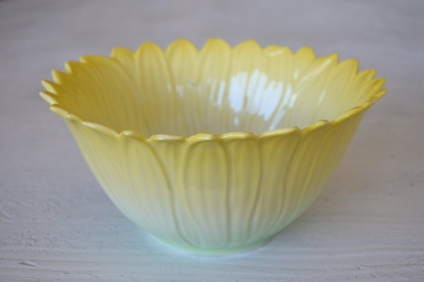 画像1: バルボティーヌ フランスヴィンテージ ガーベラの花 ボウル イエロー〖202303−30〗 (1)