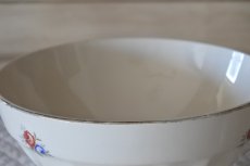 画像8: カフェオレボウル 白地 ブルーとピンクのお花柄 口径14.5cm〖202110-05〗 (8)