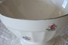 画像9: カフェオレボウル 白地 ブルーとピンクのお花柄 口径14.5cm〖202110-05〗 (9)