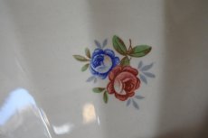 画像11: カフェオレボウル 白地 ブルーとピンクのお花柄 口径14.5cm〖202110-05〗 (11)