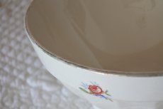 画像10: カフェオレボウル 白地 ブルーとピンクのお花柄 口径14.5cm〖202110-05〗 (10)