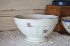 画像16: カフェオレボウル 白地 ブルーとピンクのお花柄 口径14.5cm〖202110-05〗 (16)
