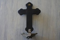 画像15: ナポレオンIII 黒い十字架 エボナイト ボルカナイト 聖水盤 35.5cm〖202010-08〗 (15)