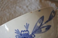 画像20: ブイヨンボウル 蓋付き 白にブルーのお花絵付け 口径13.9cm〖202211-61〗 (20)