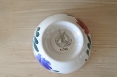 画像14: カフェオレボウル ムーランデルー 赤と青のお花絵付け 口径14.2cm〖202211-56〗 (14)