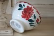 画像16: カフェオレボウル ムーランデルー 赤と青のお花絵付け 口径14.2cm〖202211-56〗 (16)