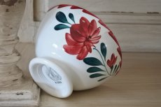 画像16: カフェオレボウル ムーランデルー 赤と青のお花絵付け 口径14.2cm〖202211-56〗 (16)