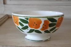画像3: カフェオレボウル ロンウィ オレンジのお花 口径14.2cm〖202211-52〗 (3)