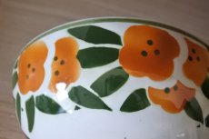 画像12: カフェオレボウル ロンウィ オレンジのお花 口径14.2cm〖202211-52〗 (12)