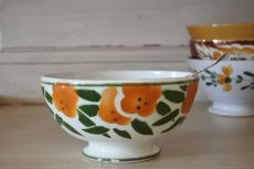 画像19: カフェオレボウル ロンウィ オレンジのお花 口径14.2cm〖202211-52〗 (19)