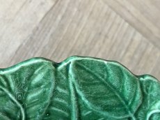 画像11: 南仏陶器 APT アプト バルボティーヌ 緑釉 葉のレリーフ デザート皿 ＃2 [202506−94] (11)