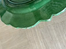 画像10: 南仏陶器 APT アプト バルボティーヌ 緑釉 葉のレリーフ デザート皿 ＃2 [202506−94] (10)