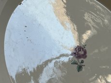 画像6: イタリアアンティーク ナポリ窯 薔薇の絵付けプレート [202506−16] (6)