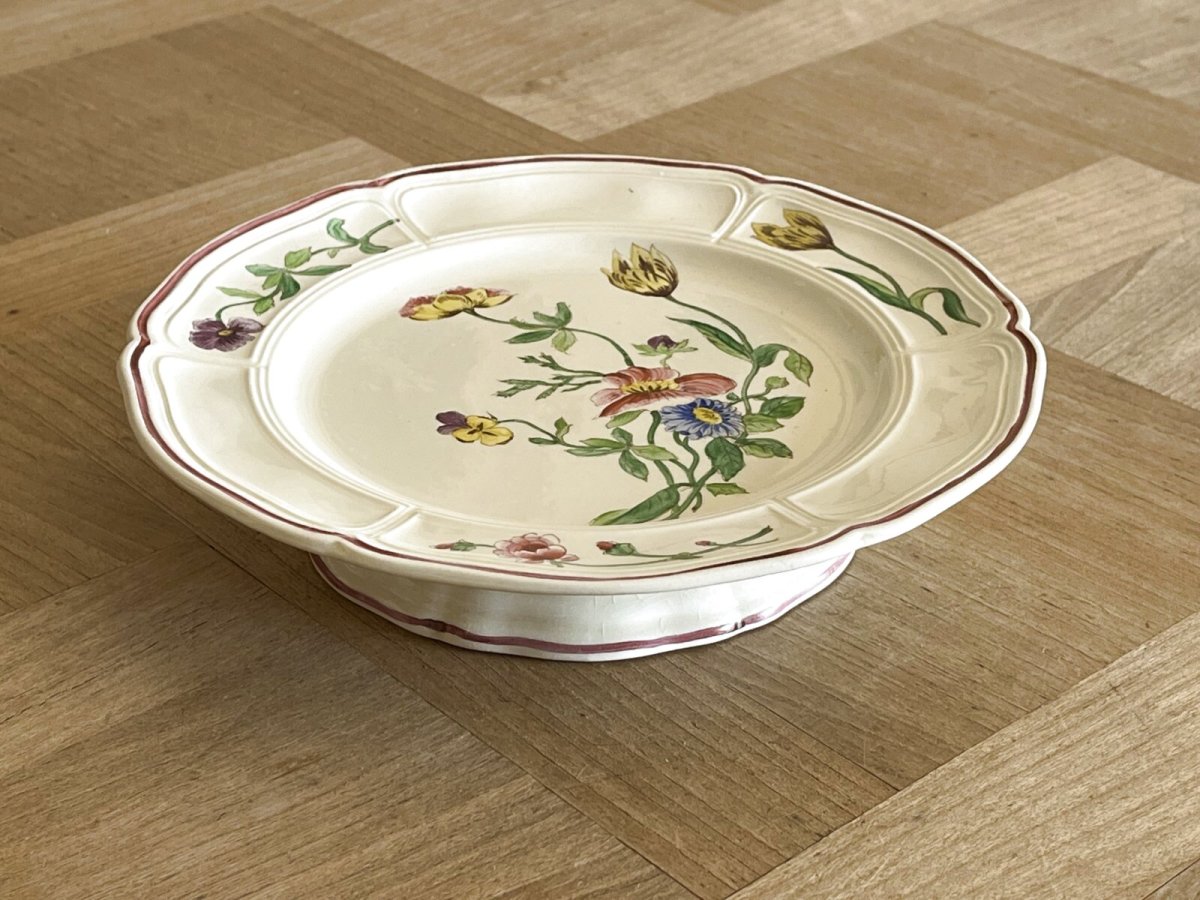 画像1: HBCM VP ヴーヴペランシリーズ 花リム 花柄 低いコンポティエ 22.5cm ＃1 [202506−84] (1)