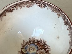 画像6: カフェオレボウル ボッホフレール お花柄 茶系 口径8.9cm〖202503-10〗 (6)