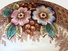 画像10: カフェオレボウル ボッホフレール お花柄 茶系 口径8.9cm〖202503-10〗 (10)