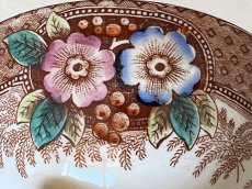 画像11: カフェオレボウル ボッホフレール お花柄 茶系 口径8.9cm〖202503-10〗 (11)